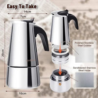 Stainless Steel Espresso Percolator (180 ml - 2 cup)