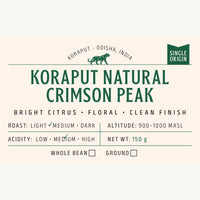 Koraput Natural Crimson Peak | Odisha Single Origin Coffee